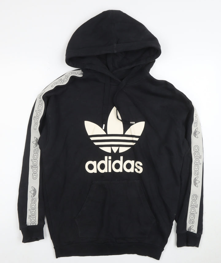 Adidas Women’s Black Hoodie Size 8 Pullover Trefoil Logo