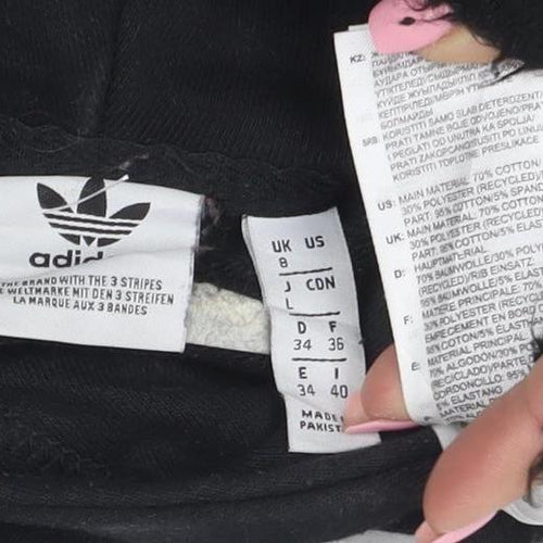 Adidas Women’s Black Hoodie Size 8 Pullover Trefoil Logo