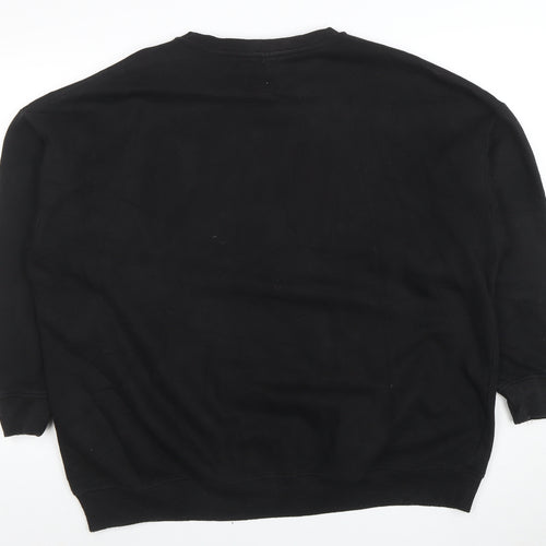 Disney Womens Black Mickey & Friends Graphic Pullover Sweatshirt Size 12/14