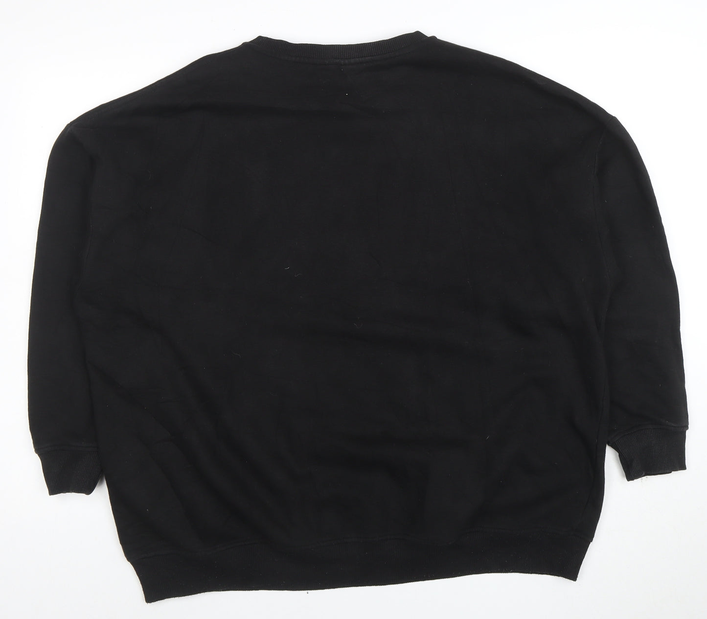 Disney Womens Black Mickey & Friends Graphic Pullover Sweatshirt Size 12/14