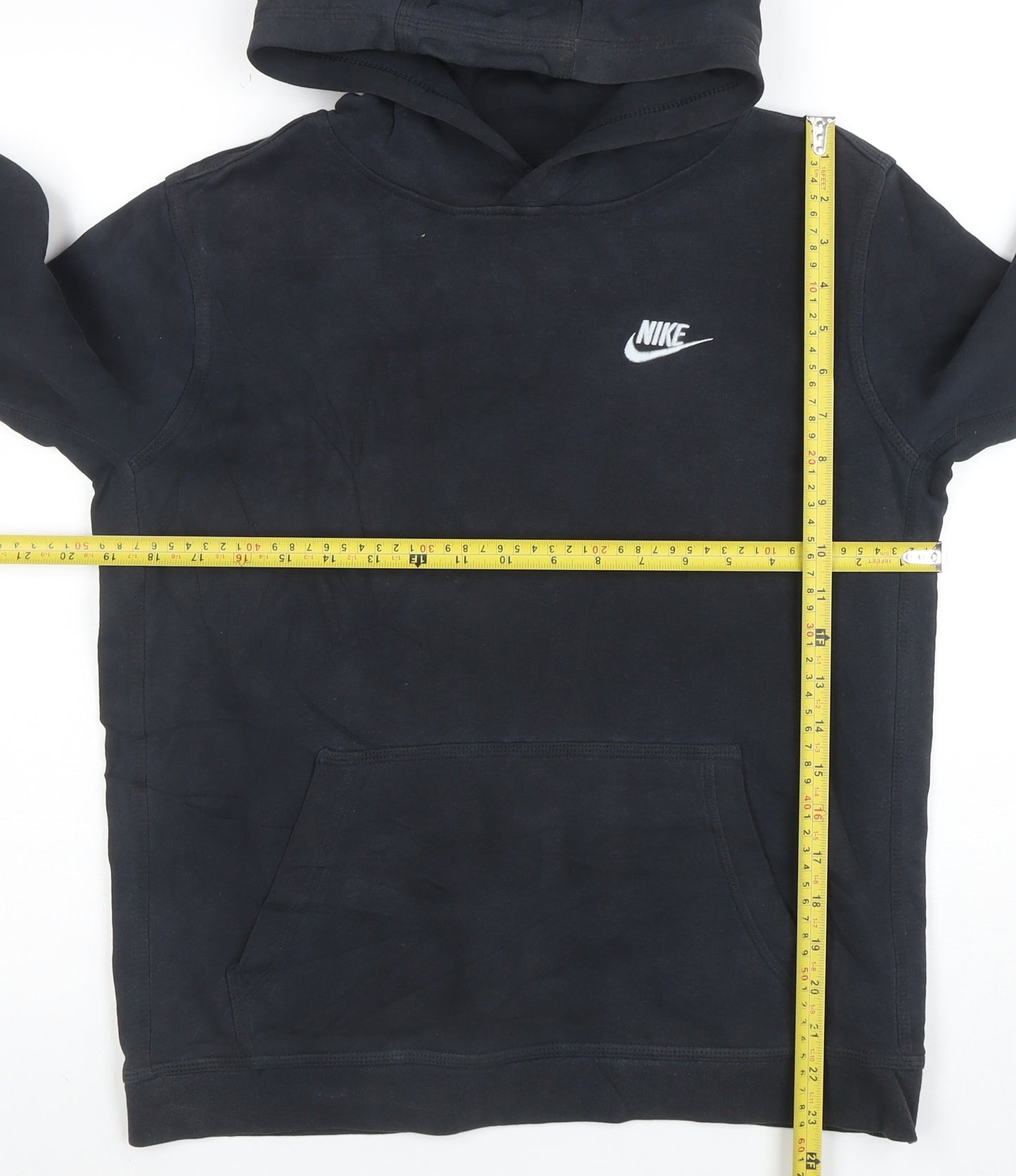 Nike Boys Black XL Pullover Hoodie Standard Fit Cotton Blend