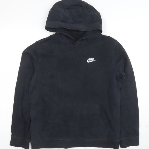 Nike Boys Black XL Pullover Hoodie Standard Fit Cotton Blend