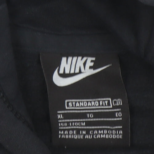Nike Boys Black XL Pullover Hoodie Standard Fit Cotton Blend