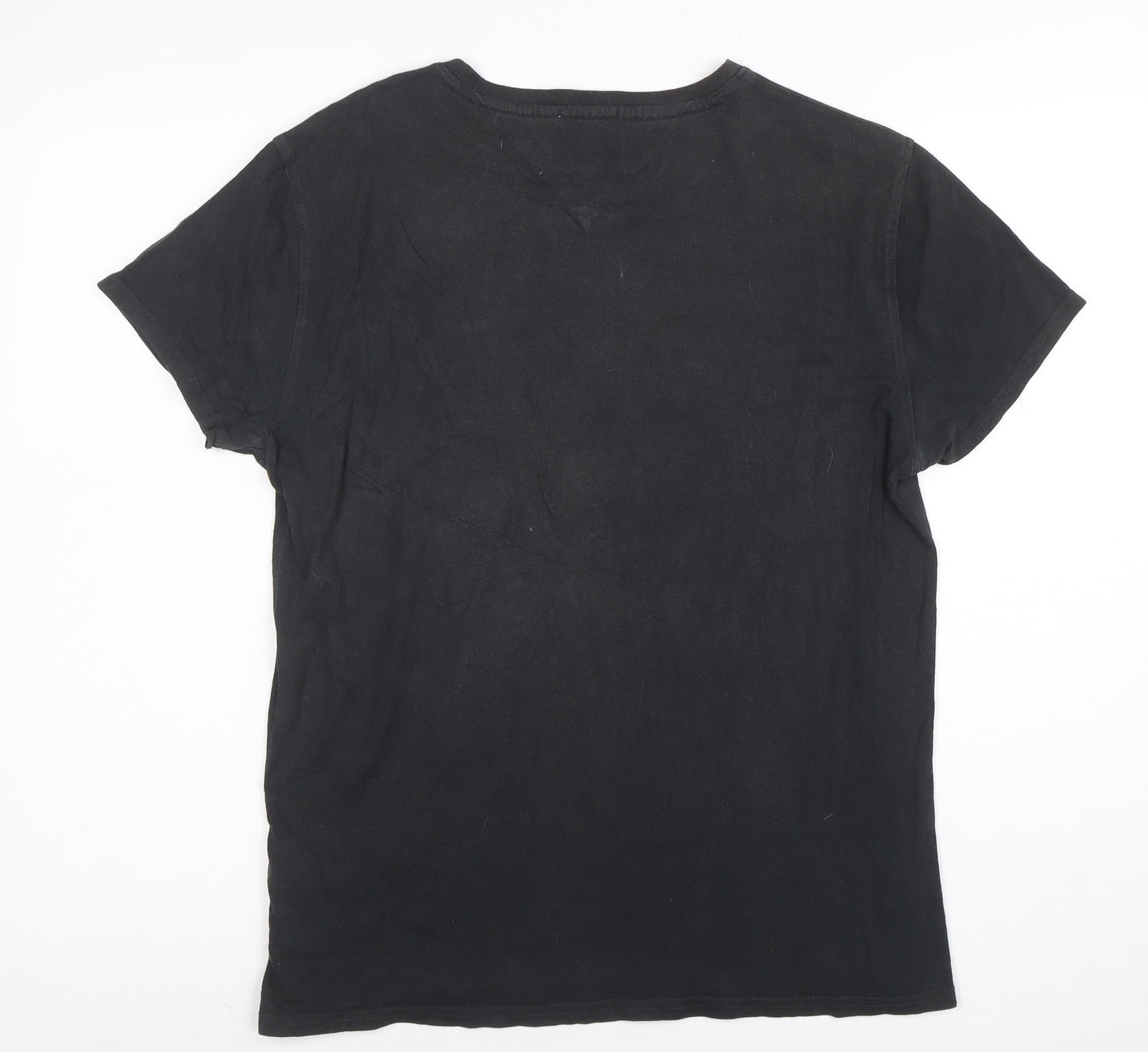 Tommy Jeans Men's Black Regular Fit Cotton Crew Neck T-Shirt Size S
