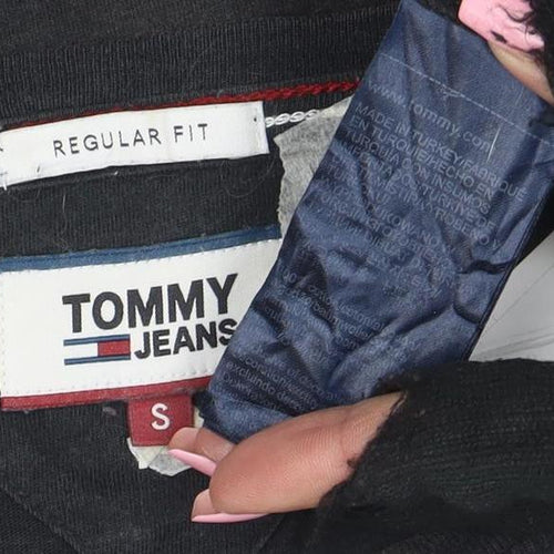 Tommy Jeans Men's Black Regular Fit Cotton Crew Neck T-Shirt Size S