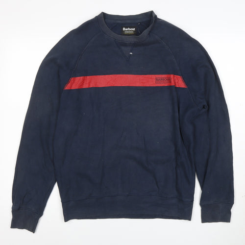 Barbour Men’s Blue Crew Neck Sweatshirt S Pullover Motorcycle Style