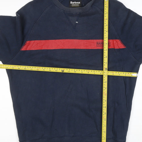 Barbour Men’s Blue Crew Neck Sweatshirt S Pullover Motorcycle Style