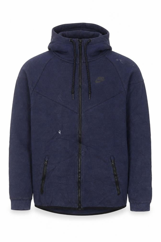 Front view of Nike Men's Blue Full Zip Hoodie Small Regular Fit