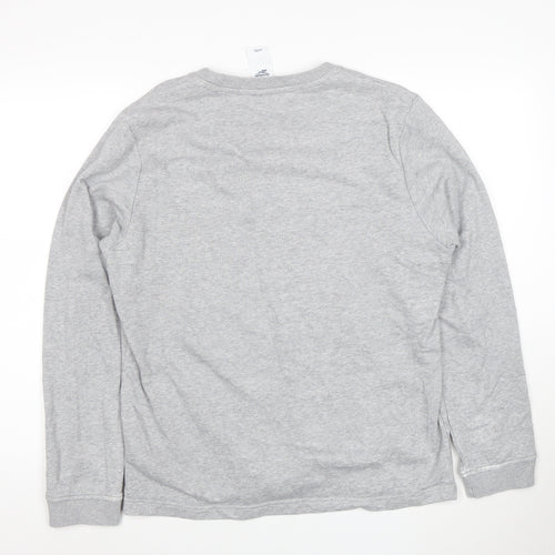 Reebok Men’s Grey Logo Crew Neck Long Sleeve Sweatshirt M