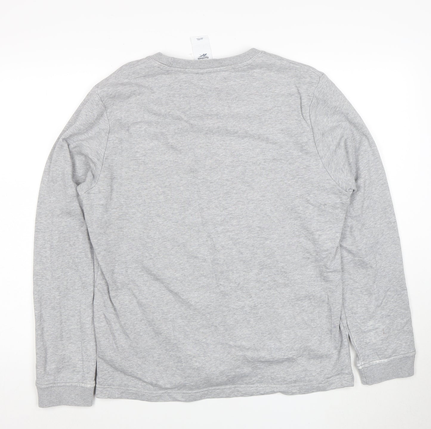Reebok Men’s Grey Logo Crew Neck Long Sleeve Sweatshirt M