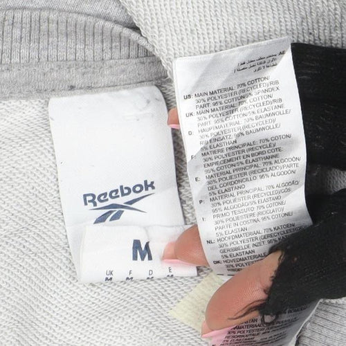 Reebok Men’s Grey Logo Crew Neck Long Sleeve Sweatshirt M