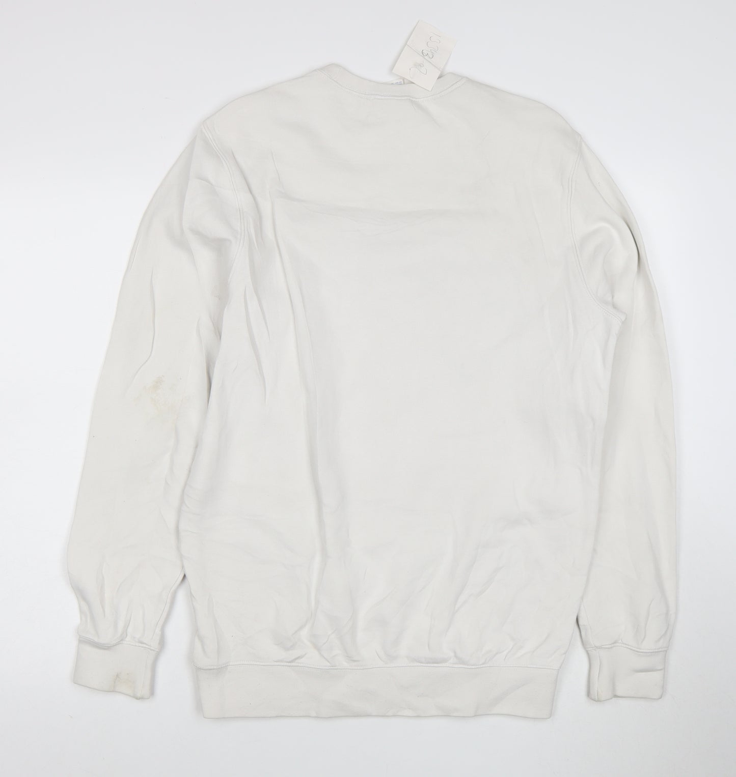 Reebok Men's White Pullover Sweatshirt M Logo Graphic Fleece