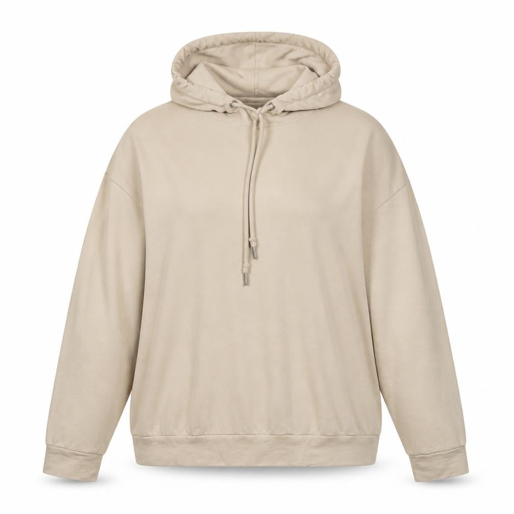 ASOS Design Women Beige Hoodie Size 12 Pullover Cotton Relaxed Fit
