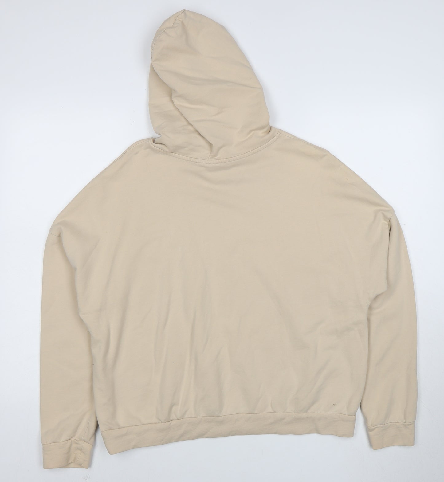 ASOS Design Women Beige Hoodie Size 12 Pullover Cotton Relaxed Fit