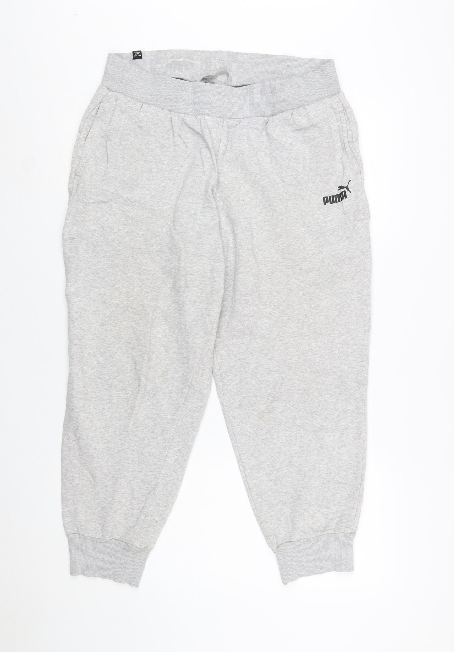 Puma Womens Grey Jogger Sweatpants L Cotton Blend