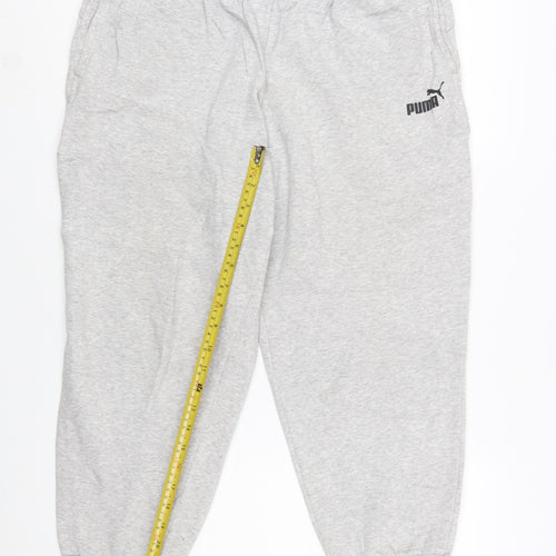 Puma Womens Grey Jogger Sweatpants L Cotton Blend