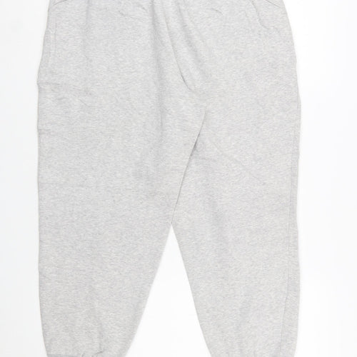 Puma Womens Grey Jogger Sweatpants L Cotton Blend