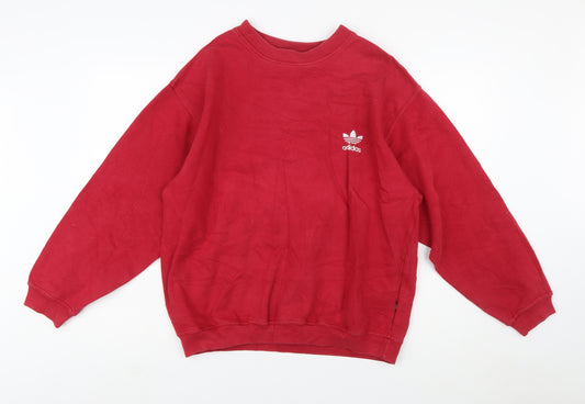 Adidas Men’s Red Crew Neck Pullover Sweatshirt XL Vintage Sportswear