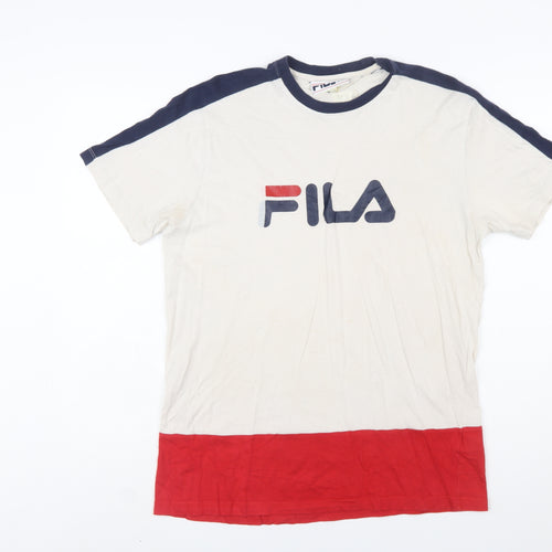 FILA Men's Multicoloured Crew Neck Sports T-Shirt Size S