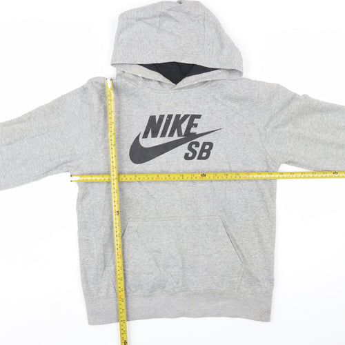 Nike SB Boys Grey Pullover Hoodie 12-13 Years Lined Cotton Blend