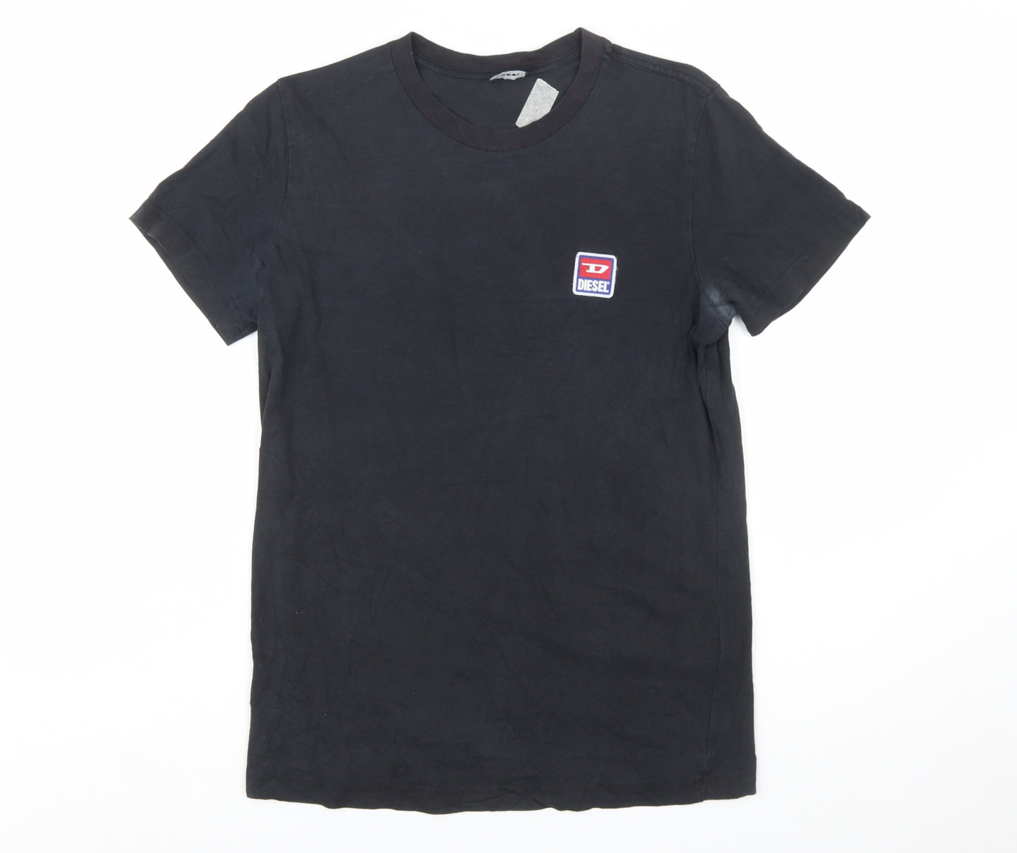 Diesel Men's Black Cotton Crew Neck Logo T-Shirt Size S