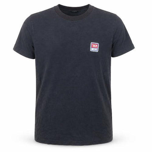 Diesel Men's Black Cotton Crew Neck Logo T-Shirt Size S