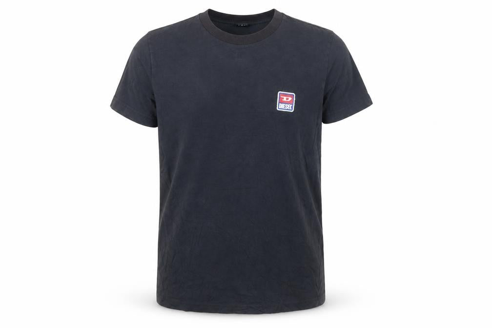 Diesel Men's Black Cotton Crew Neck Logo T-Shirt Size S