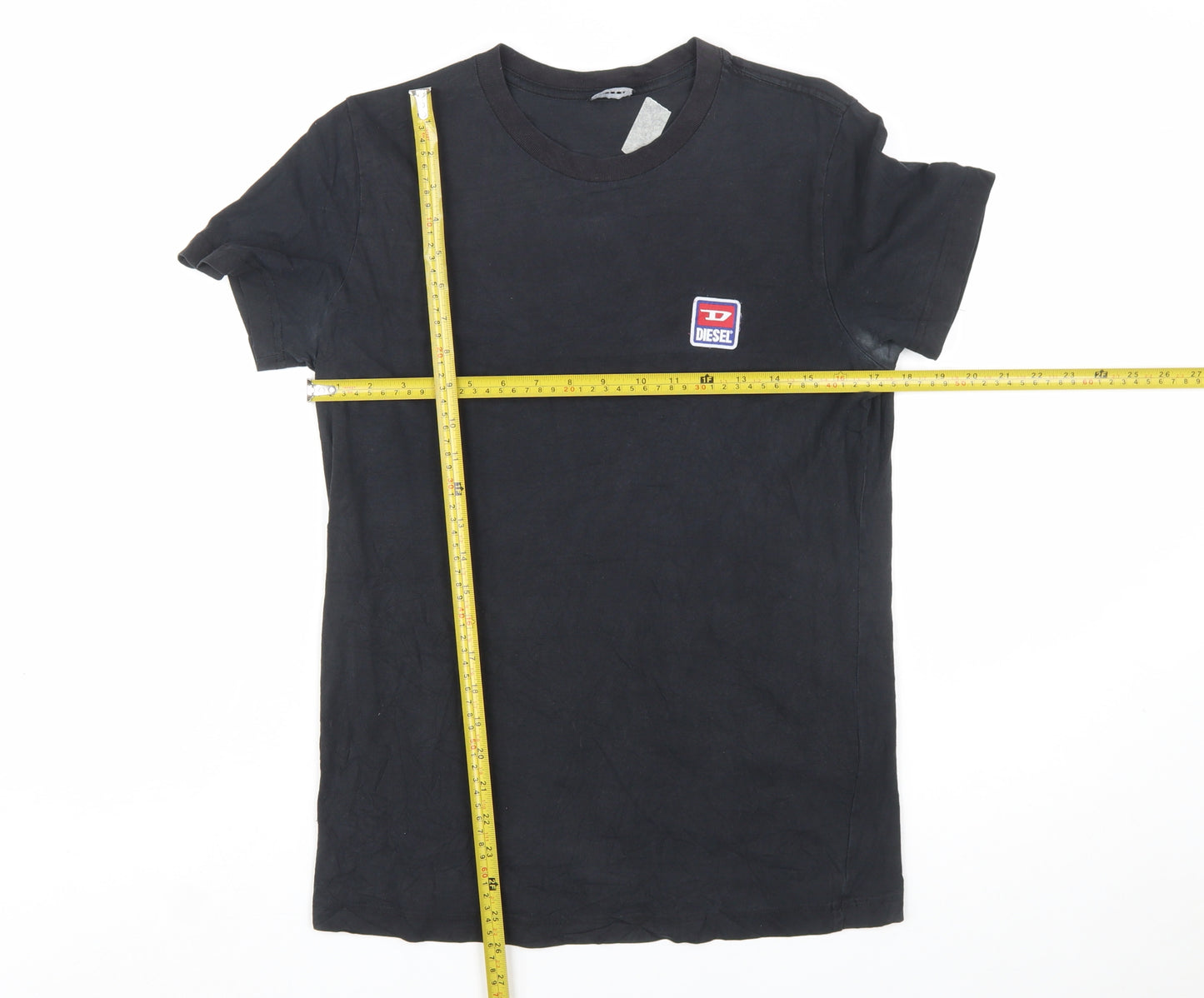 Diesel Men's Black Cotton Crew Neck Logo T-Shirt Size S