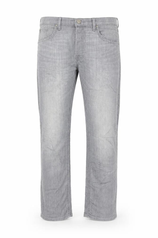 Front view of Lee Men's Grey Daren Button Fly Straight Jeans W32 L30 Cotton Blend