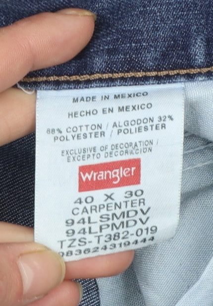 Wrangler Men's Blue 40x30 Carpenter Regular Fit Straight Jeans