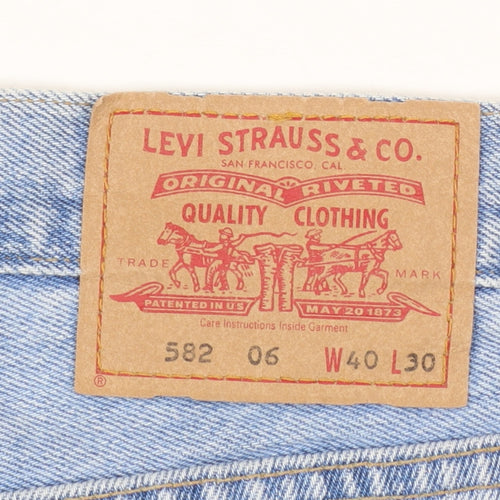 Levi's 582 Men's Blue Regular Straight Jeans W40 L30 Classic Denim