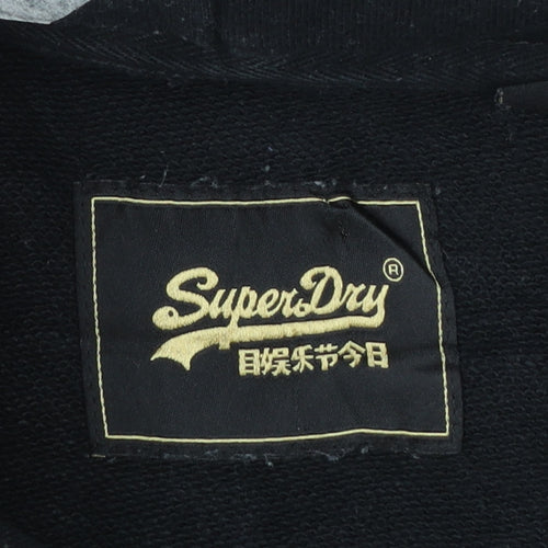 Superdry Womens Black Size 16 Pullover Hoodie with Logo Design