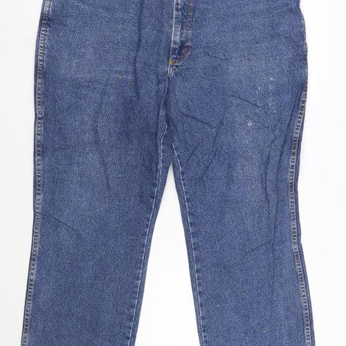 Wrangler Men's Blue Straight Leg Jeans Size 42W 32L Denim Classic Fit