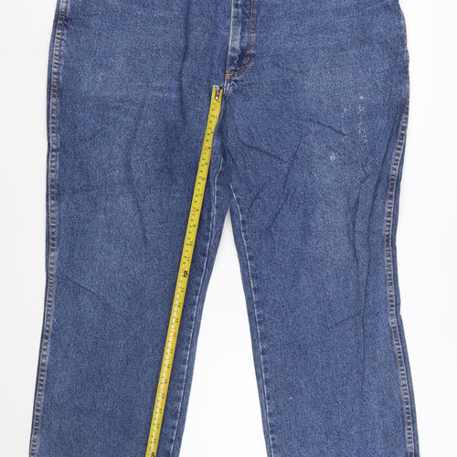 Wrangler Men's Blue Straight Leg Jeans Size 42W 32L Denim Classic Fit