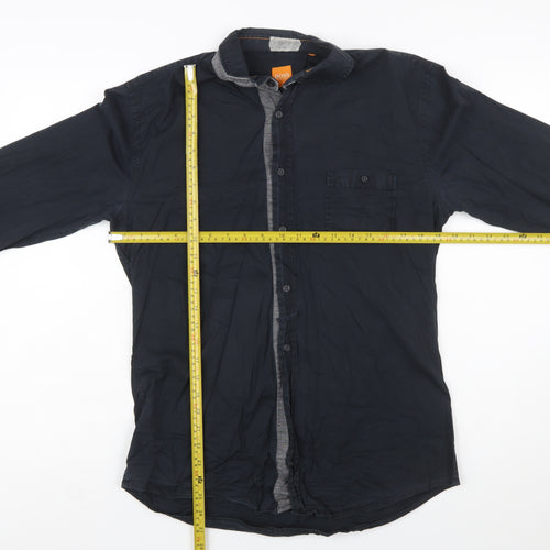 Hugo Boss Men's Navy Slim Fit Long Sleeve Button-Up Shirt L