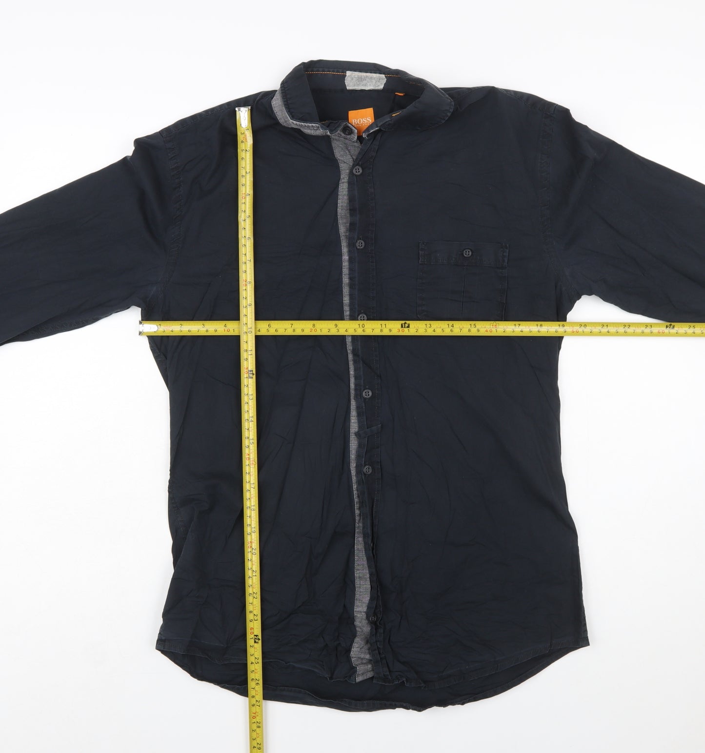 Hugo Boss Men's Navy Slim Fit Long Sleeve Button-Up Shirt L