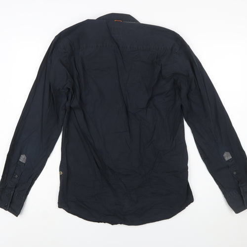 Hugo Boss Men's Navy Slim Fit Long Sleeve Button-Up Shirt L