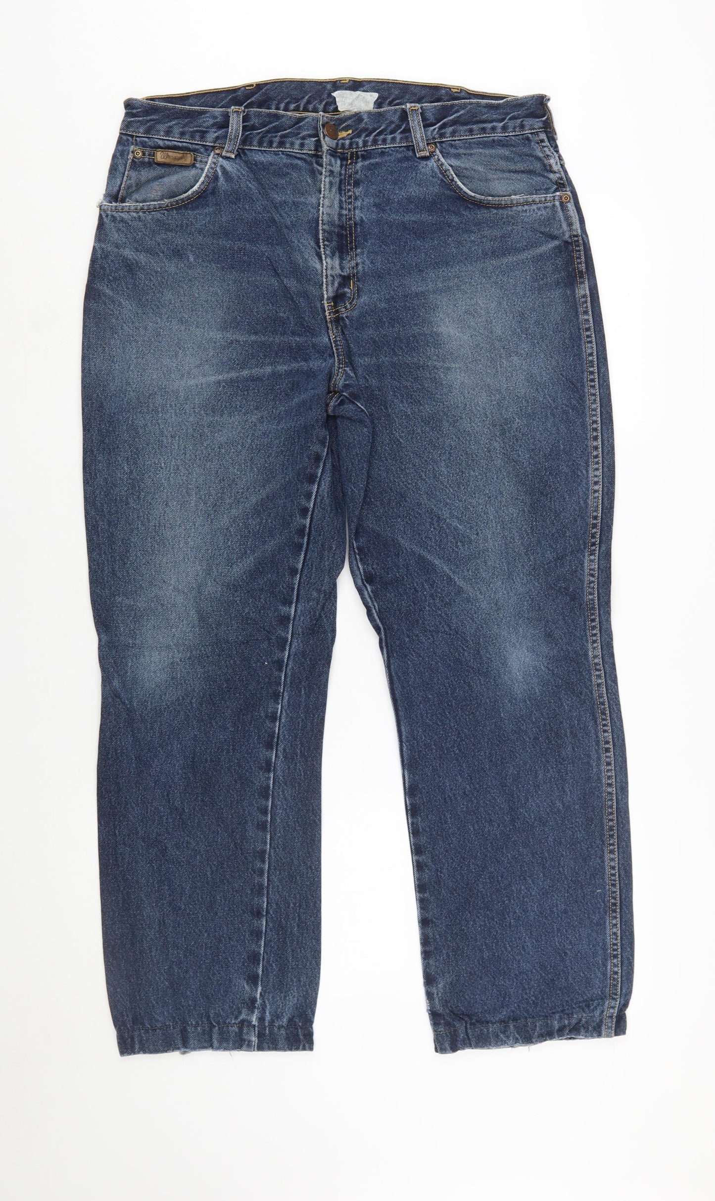 Wrangler Texas Men Blue 36x32 Straight Leg Denim Jeans