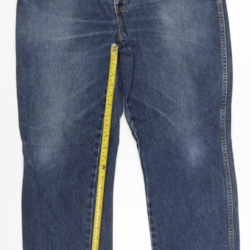 Wrangler Texas Men Blue 36x32 Straight Leg Denim Jeans