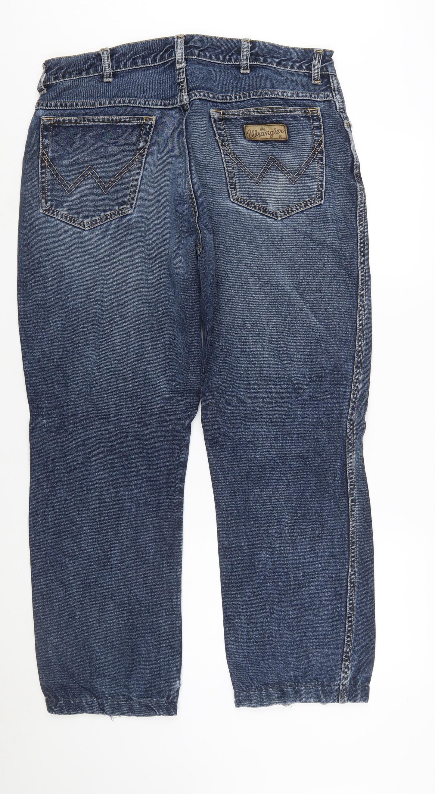 Wrangler Texas Men Blue 36x32 Straight Leg Denim Jeans