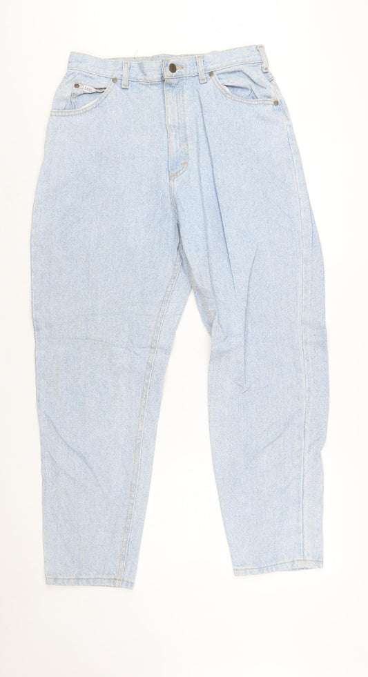 Lee Women's Blue 14 Petite High-Rise Mom Jeans 100% Cotton Denim