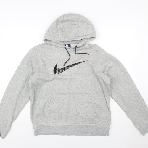 Nike Men's Grey Pullover Hoodie M Graphic Logo Sportswear