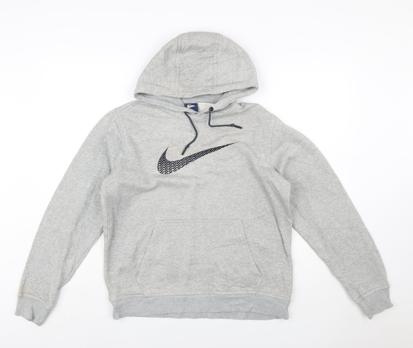 Nike Men's Grey Pullover Hoodie M Graphic Logo Sportswear