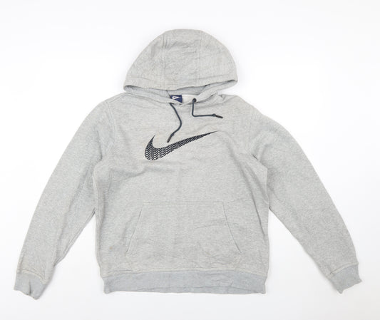 Nike Men's Grey Pullover Hoodie M Graphic Logo Sportswear