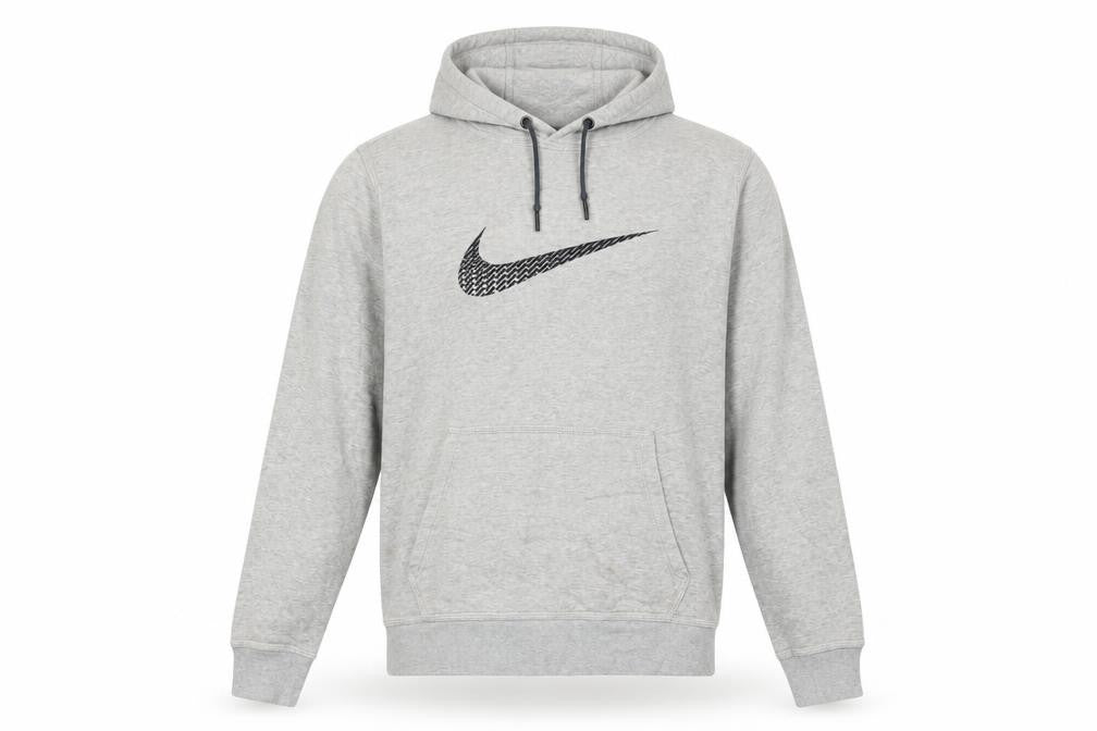 Front view of Nike Men's Grey Pullover Hoodie M Graphic Logo Sportswear