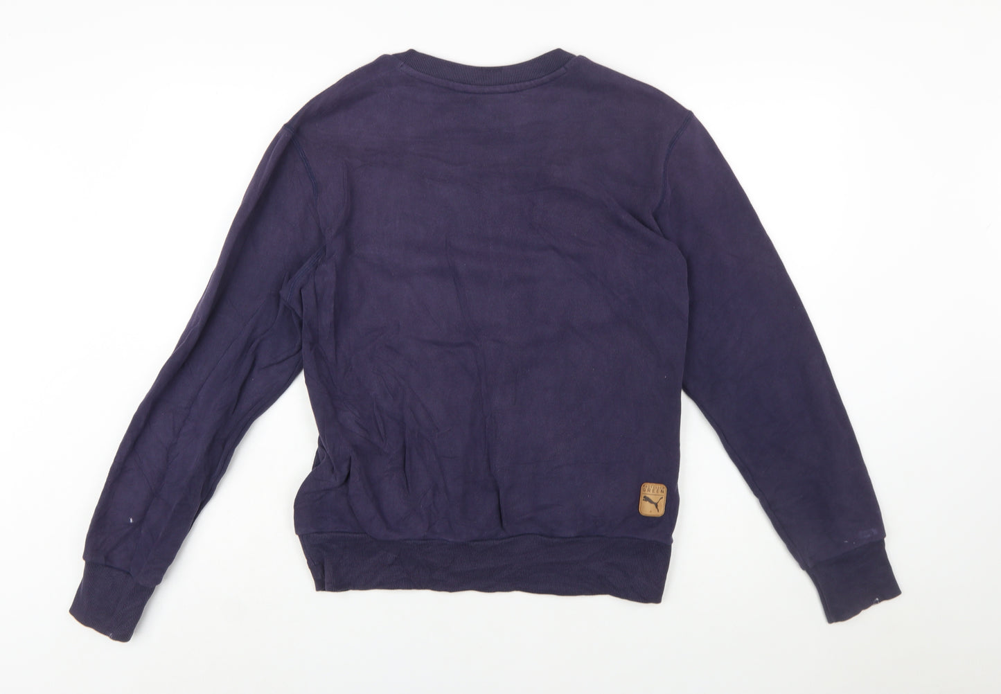 Puma Men's Navy Blue Graphic Print Crew Neck Sweatshirt Size S