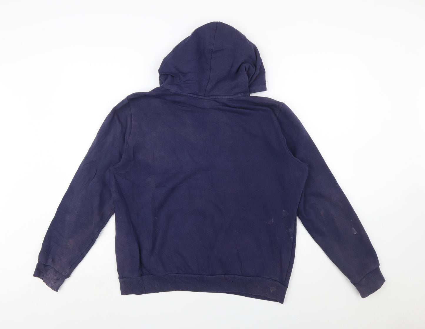 Puma Men's Blue Pullover Hoodie L Fleece Logo Sweatshirt