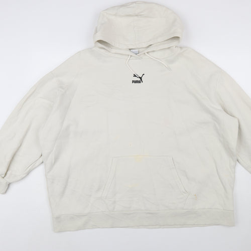 Puma Women’s Beige Hooded Pullover Sweatshirt XL Relaxed Fit