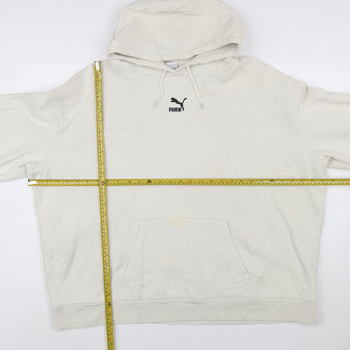 Puma Women’s Beige Hooded Pullover Sweatshirt XL Relaxed Fit
