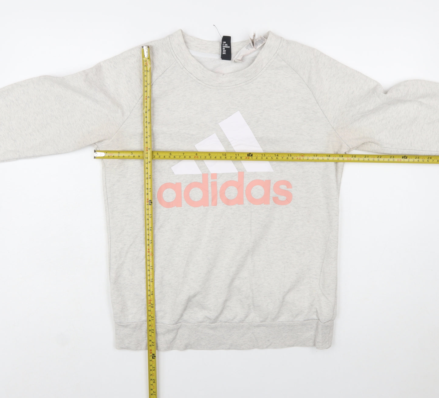 Adidas Women Grey Logo Crew Neck Sweatshirt Size M 12-14